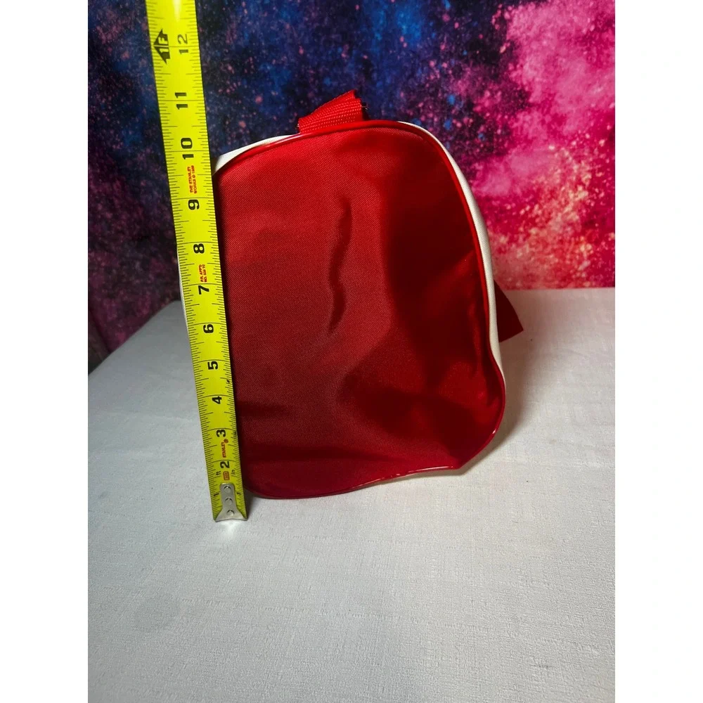 Vintage 90s Reebok Duffle Bag White Red Starcrest Logo Gym Travel Barrel Bag